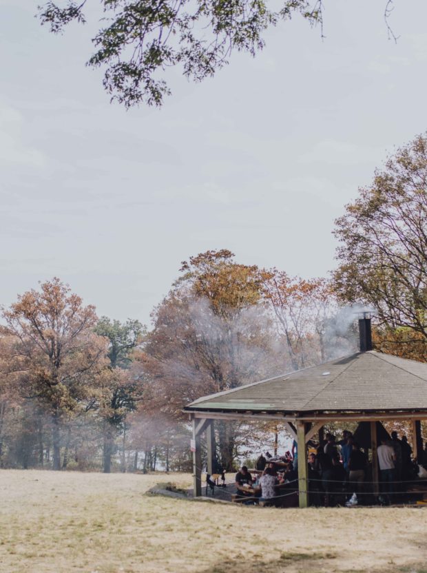 Barbecue at the edge of Plate Taille lake